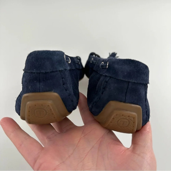 Talbots womens flats size 9.5 navy blue suede tassel driving loafers - Picture 8 of 14